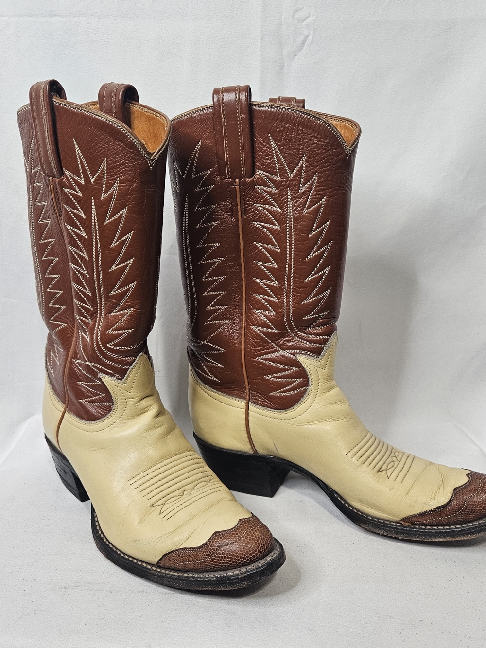 Vintage Tony Lama "Urban Cowboy" Lizzard Toe Boots 155 Men's 5.5A Women's 7